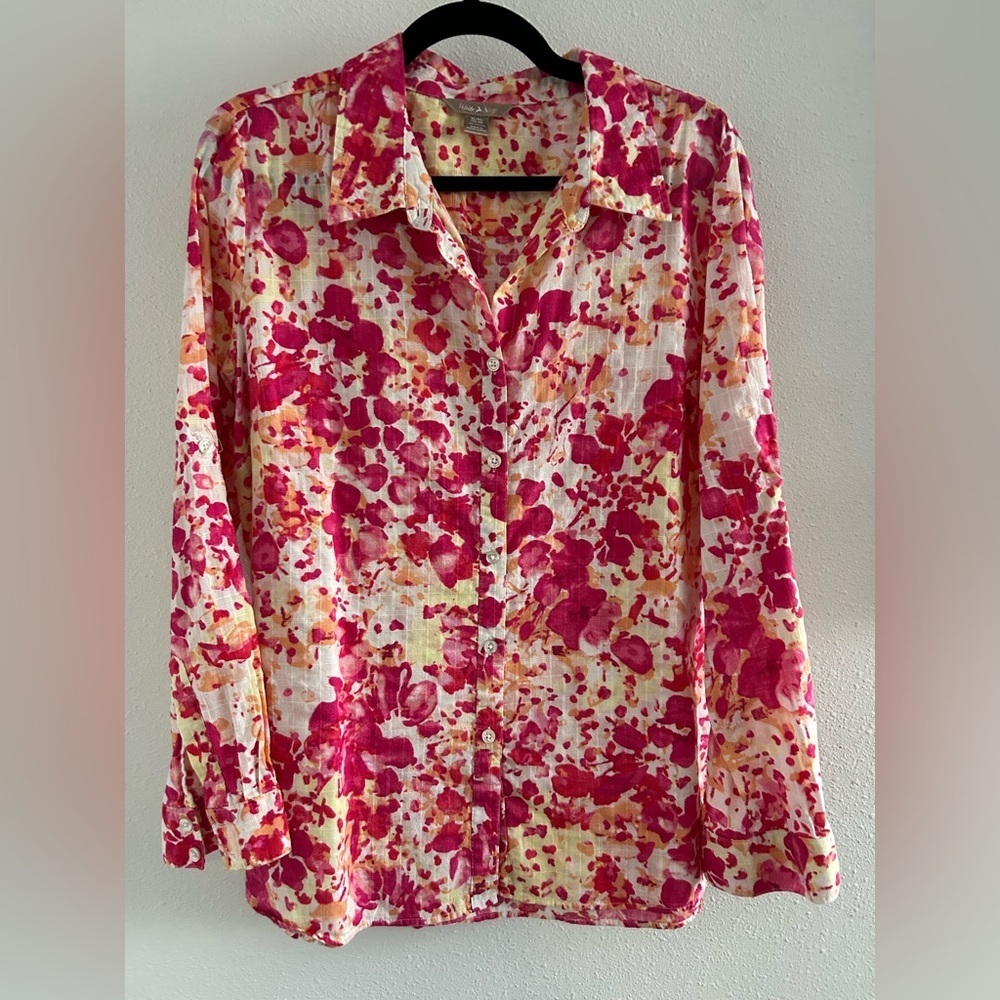 White Stag Pink & Cream Floral Button-Down Shirt